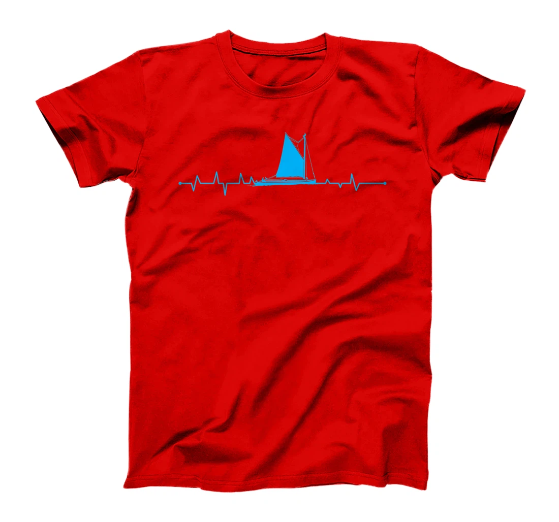 Sailboat Heartbeat For Sailor Fishermen Boat Lover T-Shirt, Women T-Shirt