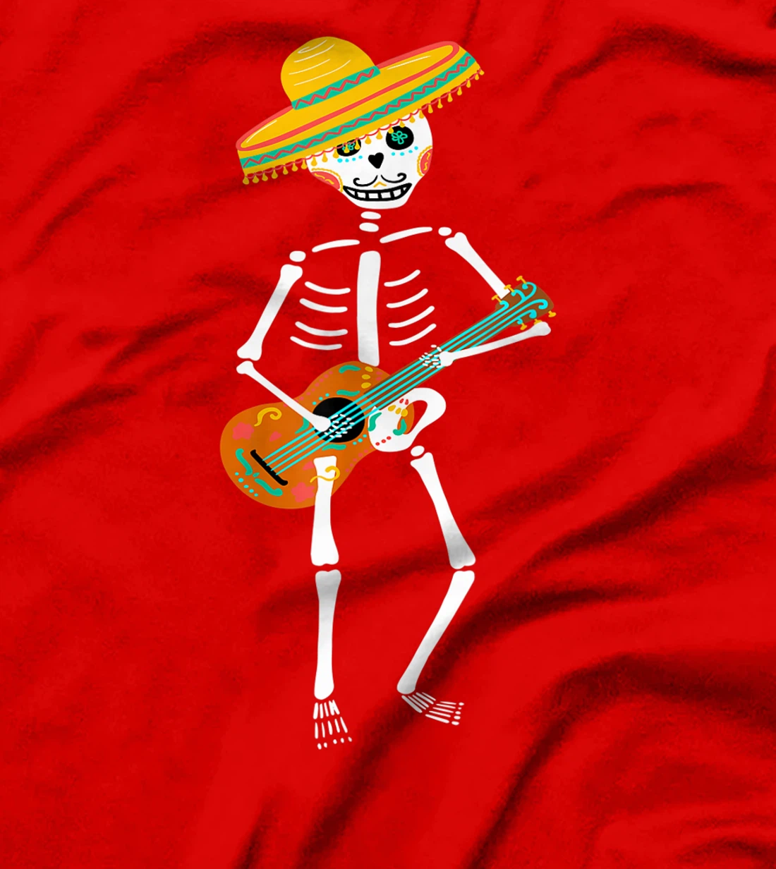 Guitar Sugar Skull Day Of Death Dia De Los Muertos 2021 T-Shirt, Kid T-Shirt and Women T-Shirt