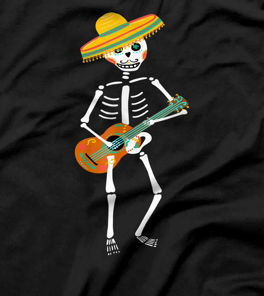 Guitar Sugar Skull Day Of Death Dia De Los Muertos 2021 T-Shirt, Kid T-Shirt and Women T-Shirt