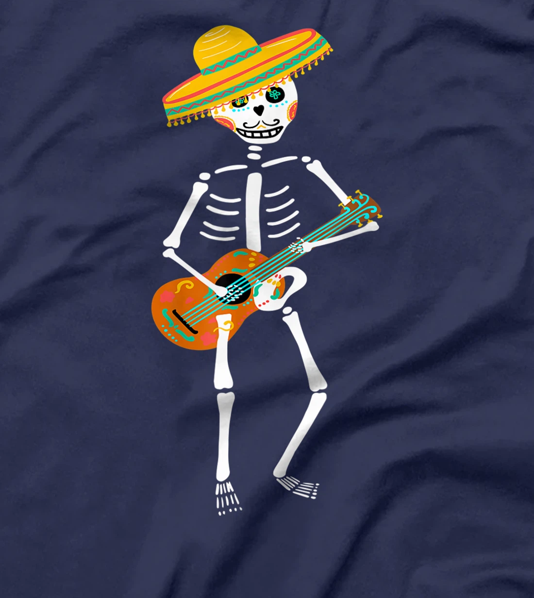 Guitar Sugar Skull Day Of Death Dia De Los Muertos 2021 T-Shirt, Kid T-Shirt and Women T-Shirt