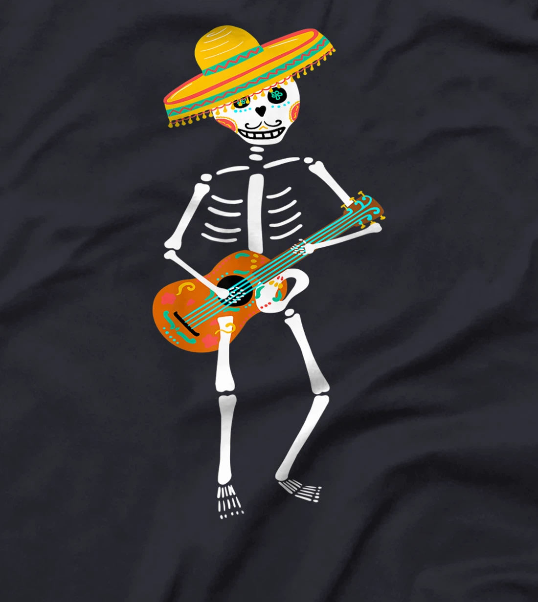 Guitar Sugar Skull Day Of Death Dia De Los Muertos 2021 T-Shirt, Kid T-Shirt and Women T-Shirt
