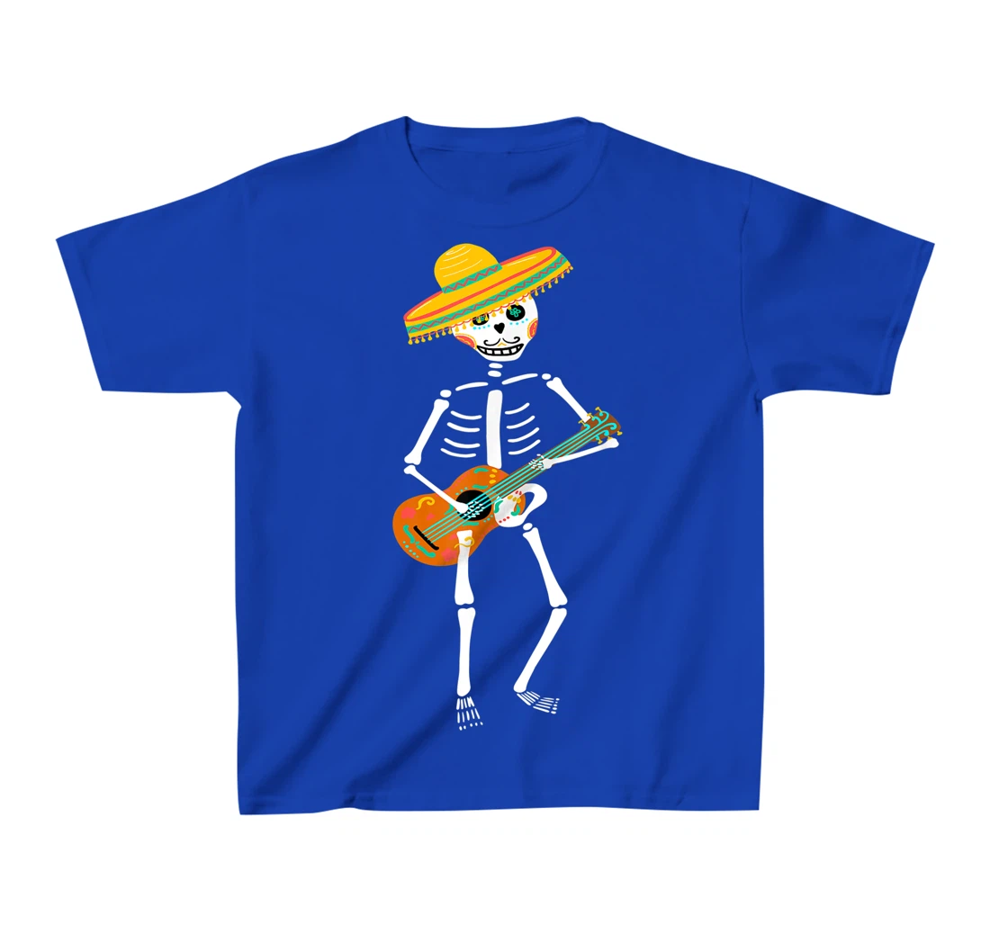 Guitar Sugar Skull Day Of Death Dia De Los Muertos 2021 T-Shirt, Kid T-Shirt and Women T-Shirt