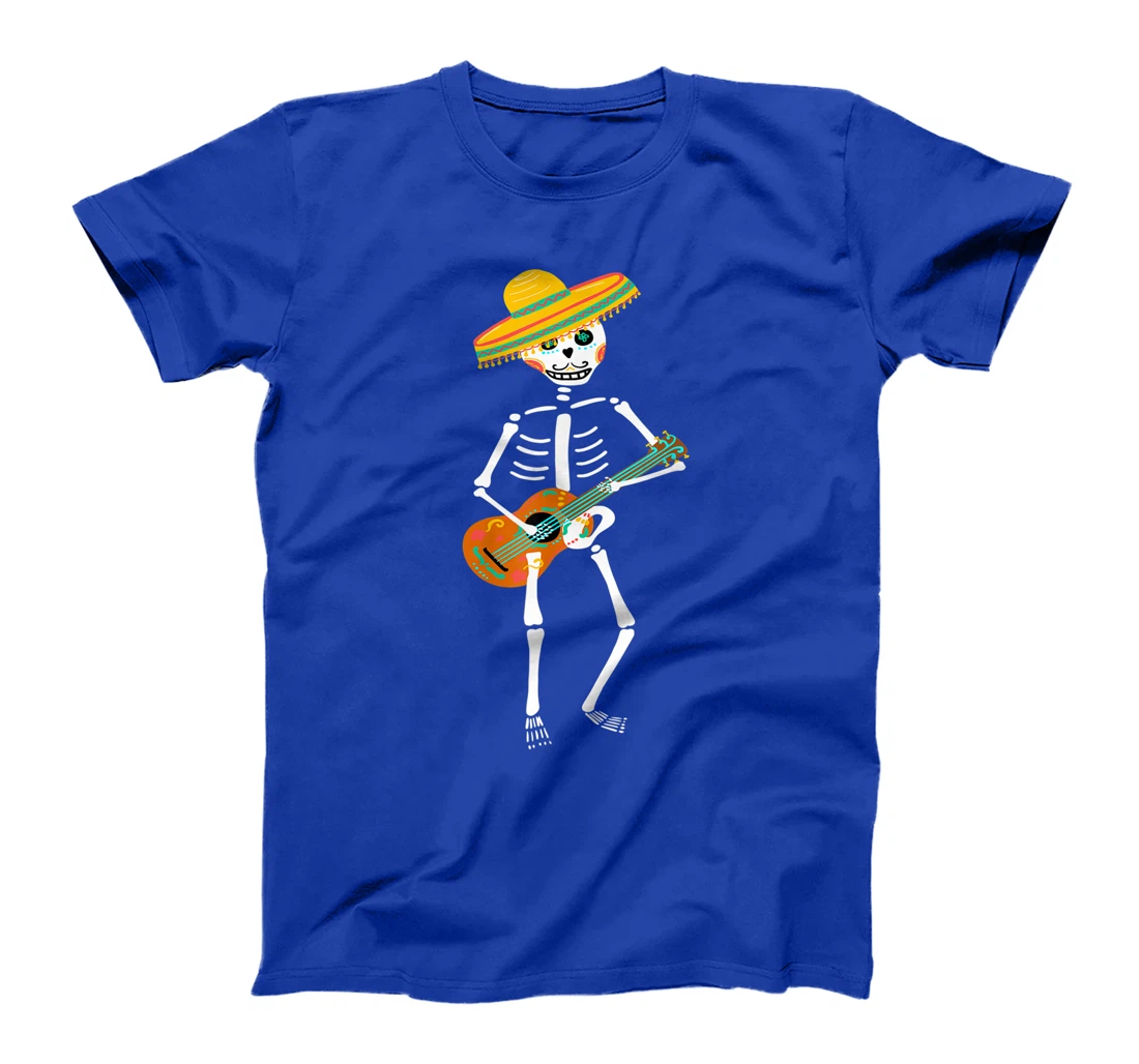 Guitar Sugar Skull Day Of Death Dia De Los Muertos 2021 T-Shirt, Kid T-Shirt and Women T-Shirt