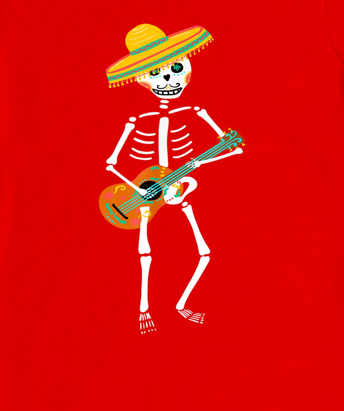 Guitar Sugar Skull Day Of Death Dia De Los Muertos 2021 T-Shirt, Kid T-Shirt and Women T-Shirt