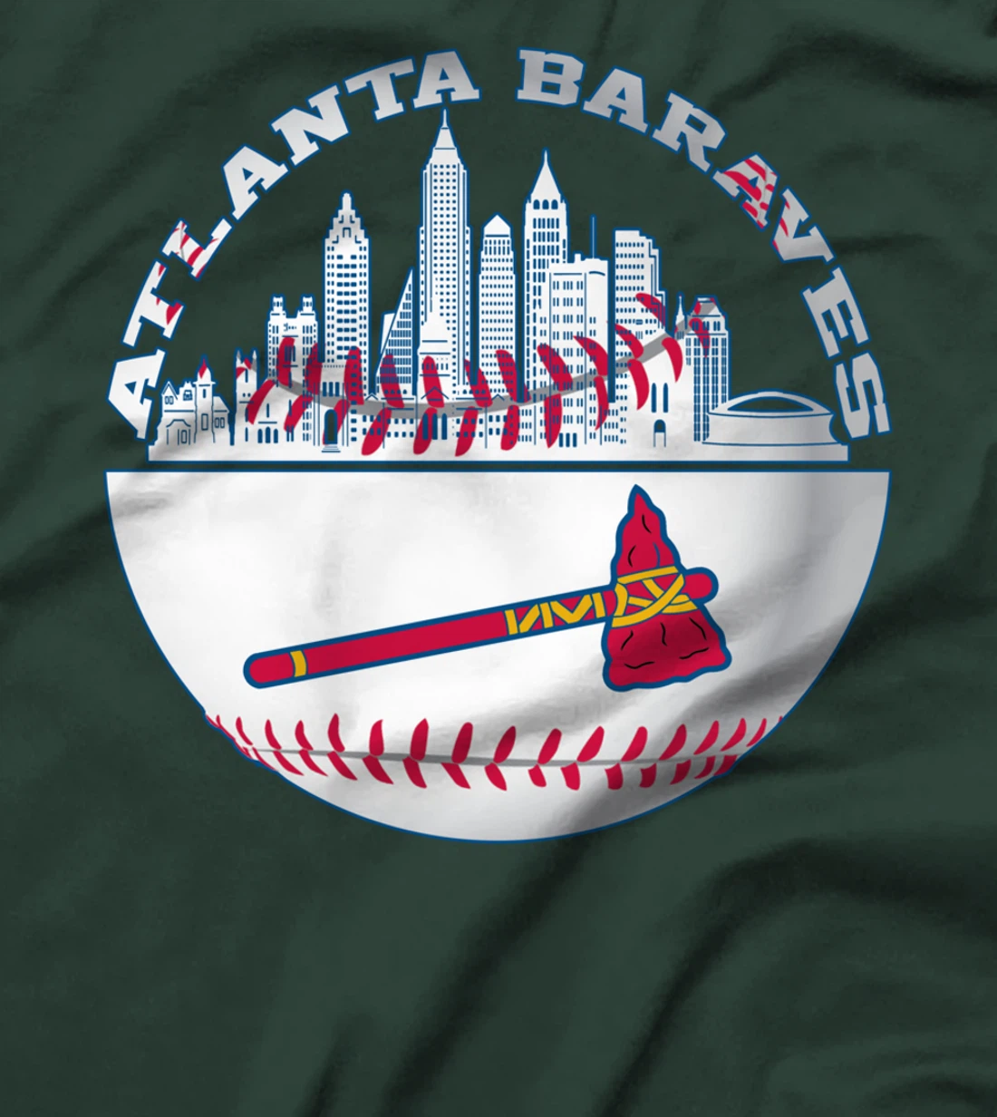 Atlanta Baseball Distressed Game Day Brave Vintage Fan Lover T-Shirt