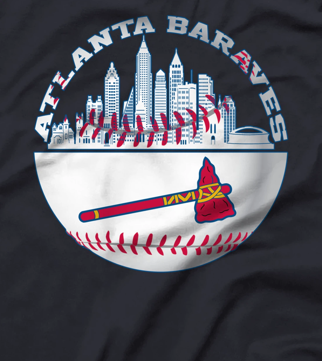 Atlanta Baseball Distressed Game Day Brave Vintage Fan Lover T-Shirt