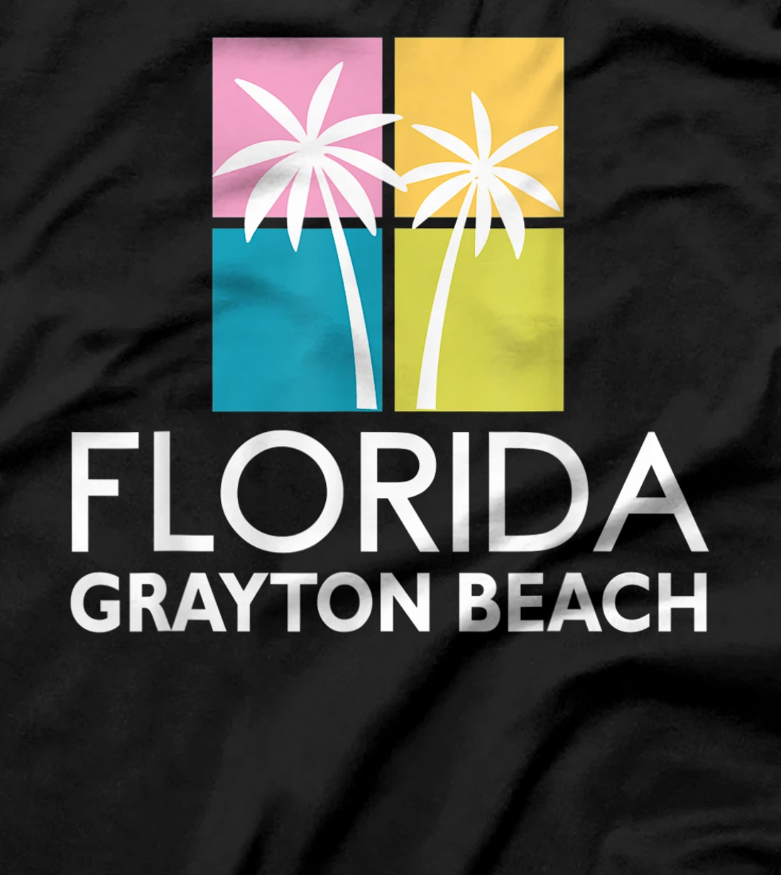 Grayton Beach Palm Tree Art Deco Light Coloured Grayton T-Shirt, Kid T-Shirt and Women T-Shirt