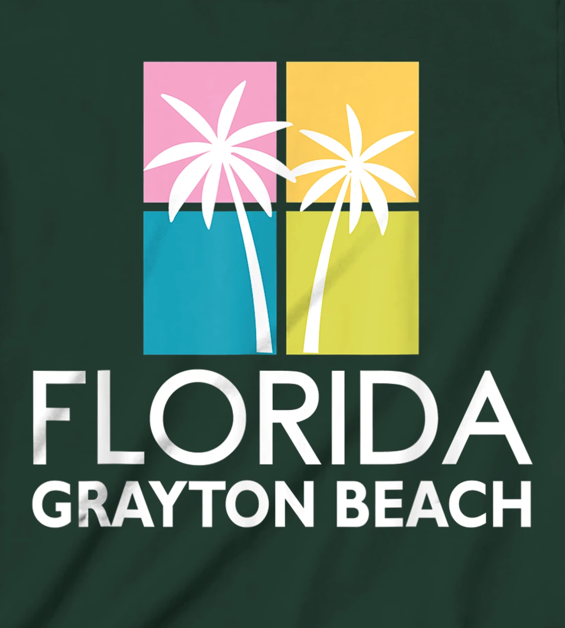 Grayton Beach Palm Tree Art Deco Light Coloured Grayton T-Shirt, Kid T-Shirt and Women T-Shirt