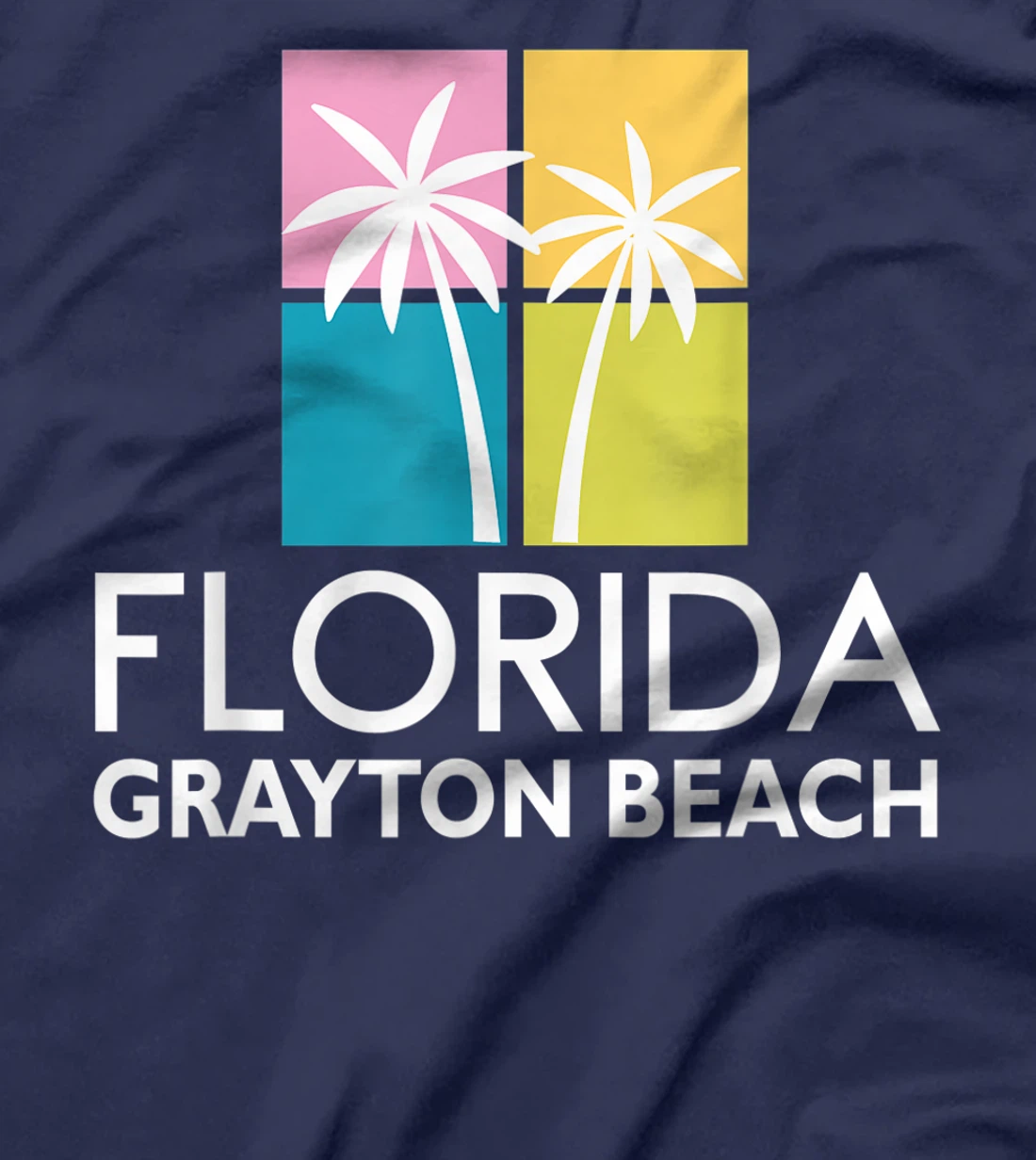 Grayton Beach Palm Tree Art Deco Light Coloured Grayton T-Shirt, Kid T-Shirt and Women T-Shirt