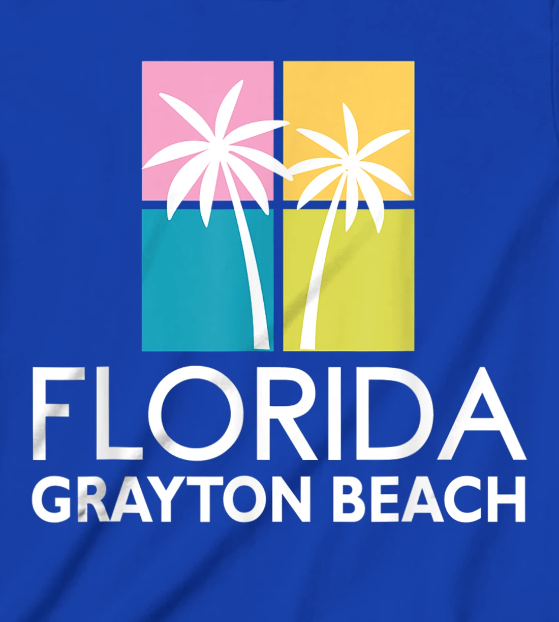 Grayton Beach Palm Tree Art Deco Light Coloured Grayton T-Shirt, Kid T-Shirt and Women T-Shirt