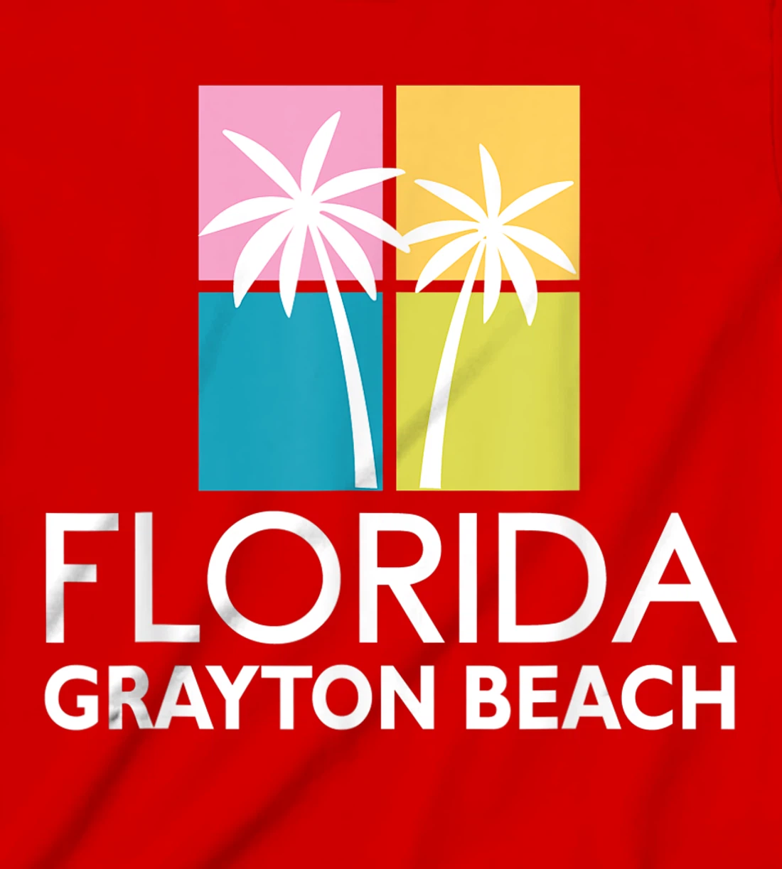 Grayton Beach Palm Tree Art Deco Light Coloured Grayton T-Shirt, Kid T-Shirt and Women T-Shirt