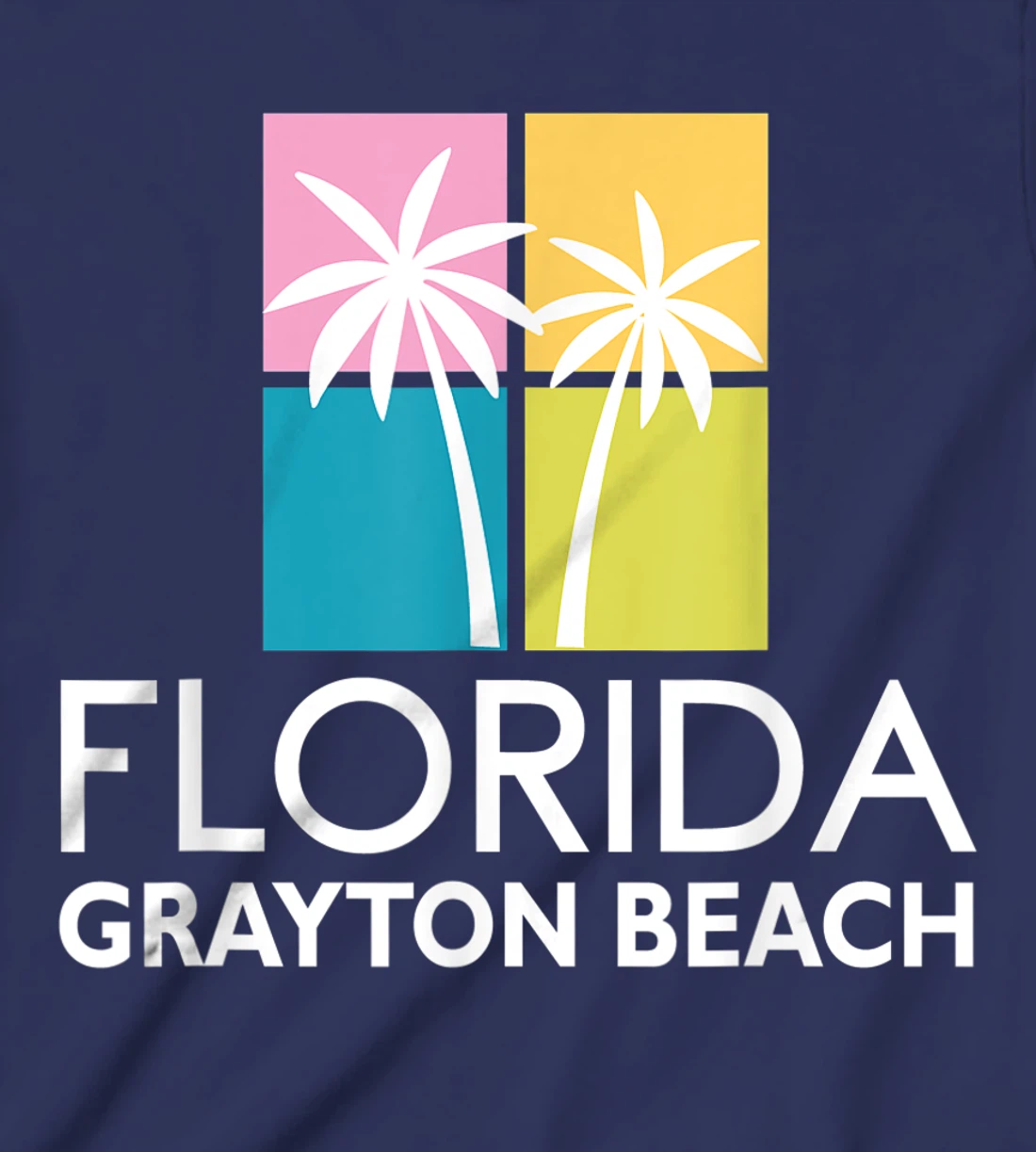 Grayton Beach Palm Tree Art Deco Light Coloured Grayton T-Shirt, Kid T-Shirt and Women T-Shirt