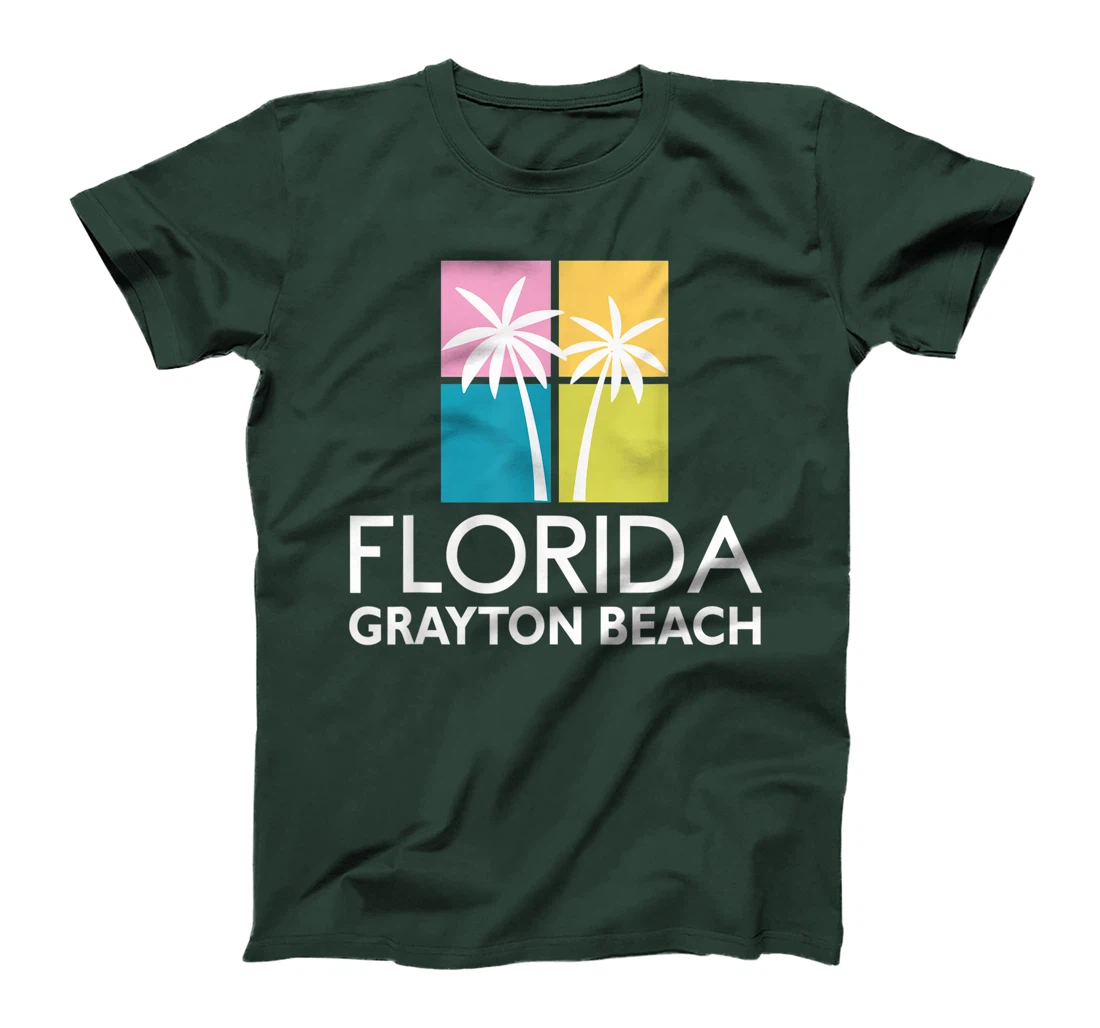 Grayton Beach Palm Tree Art Deco Light Coloured Grayton T-Shirt, Kid T-Shirt and Women T-Shirt