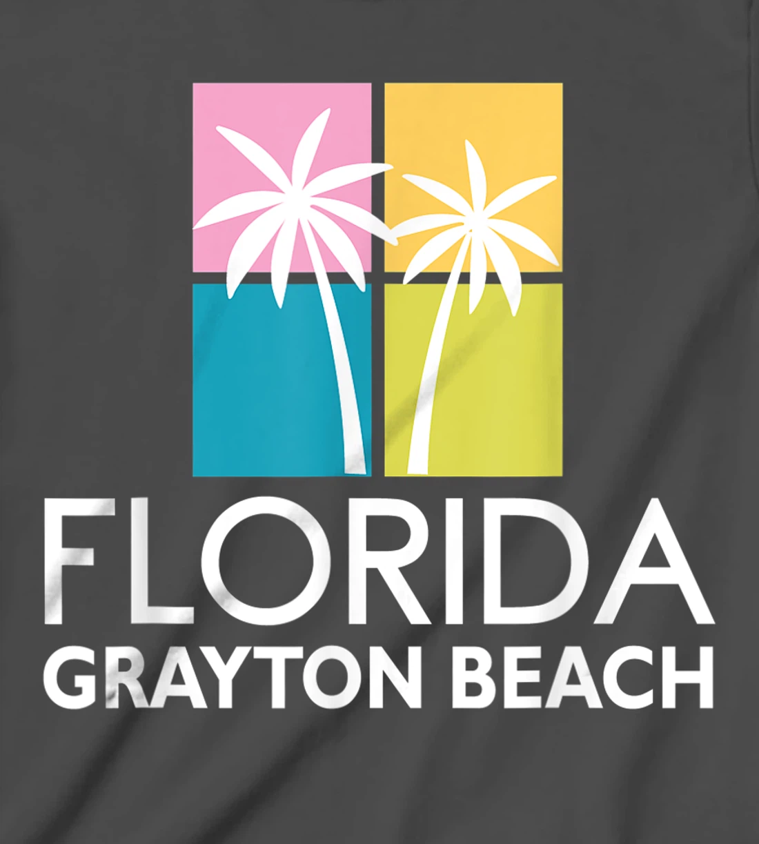 Grayton Beach Palm Tree Art Deco Light Coloured Grayton T-Shirt, Kid T-Shirt and Women T-Shirt