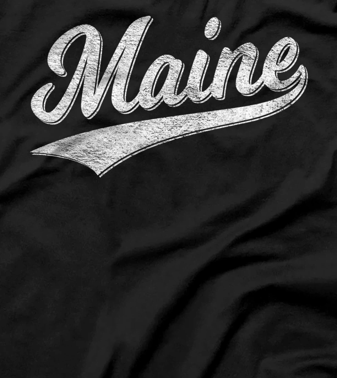 STATE OF MAINE SCRIPT BASEBALL VARSITY SPORTS FLAG SWOOSH T-Shirt