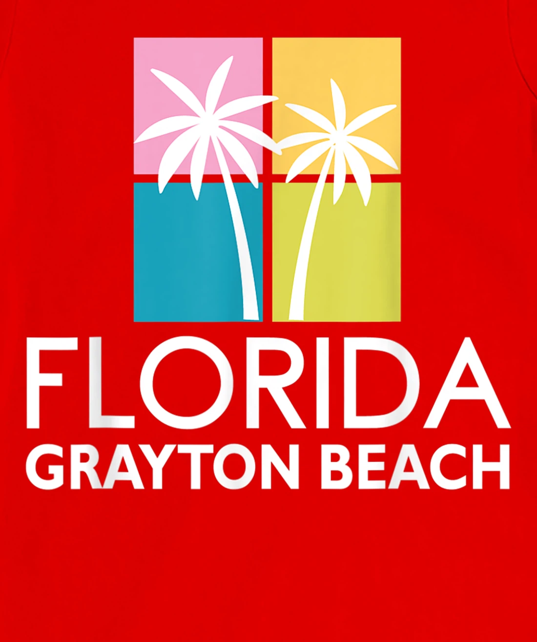Grayton Beach Palm Tree Art Deco Light Coloured Grayton T-Shirt, Kid T-Shirt and Women T-Shirt