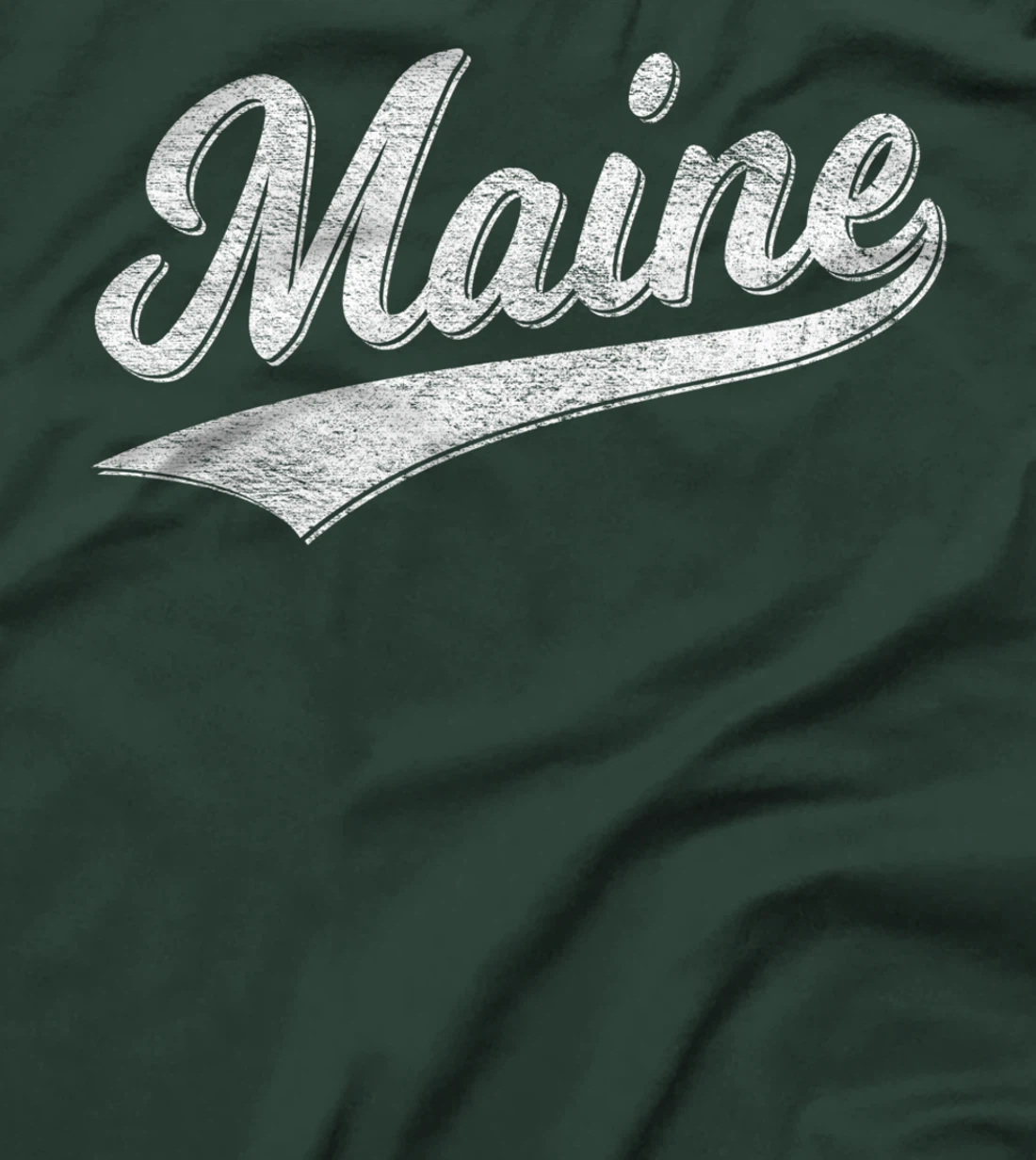 STATE OF MAINE SCRIPT BASEBALL VARSITY SPORTS FLAG SWOOSH T-Shirt