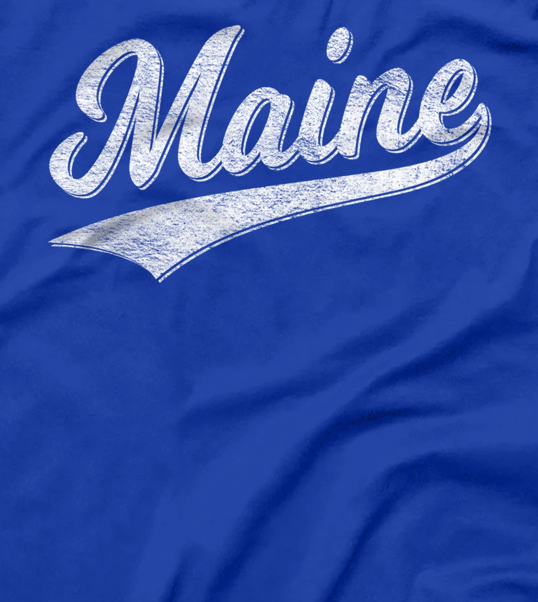 STATE OF MAINE SCRIPT BASEBALL VARSITY SPORTS FLAG SWOOSH T-Shirt