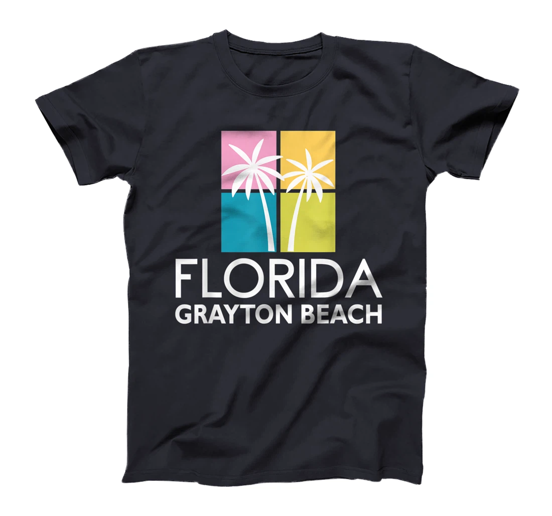 Grayton Beach Palm Tree Art Deco Light Coloured Grayton T-Shirt, Kid T-Shirt and Women T-Shirt