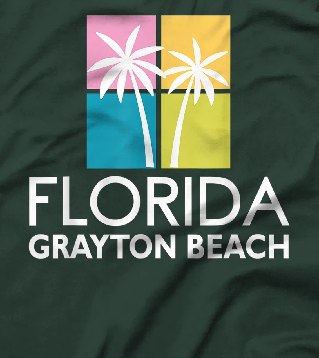 Grayton Beach Palm Tree Art Deco Light Coloured Grayton T-Shirt, Kid T-Shirt and Women T-Shirt