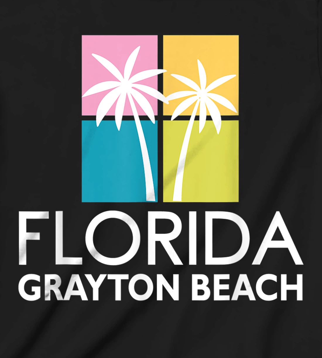 Grayton Beach Palm Tree Art Deco Light Coloured Grayton T-Shirt, Kid T-Shirt and Women T-Shirt