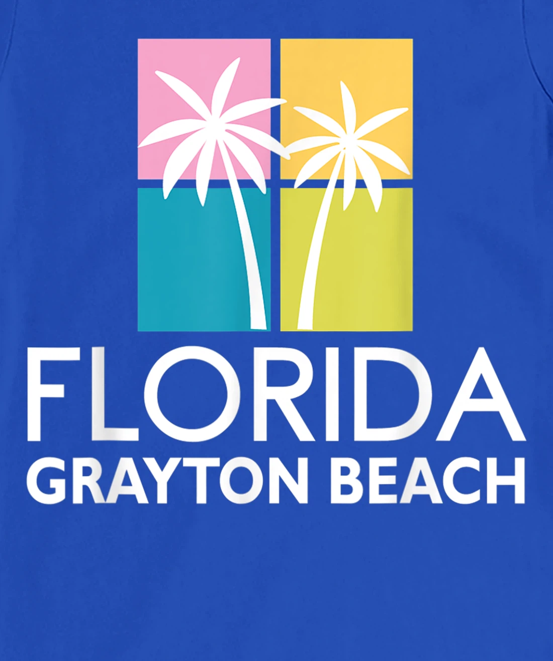 Grayton Beach Palm Tree Art Deco Light Coloured Grayton T-Shirt, Kid T-Shirt and Women T-Shirt
