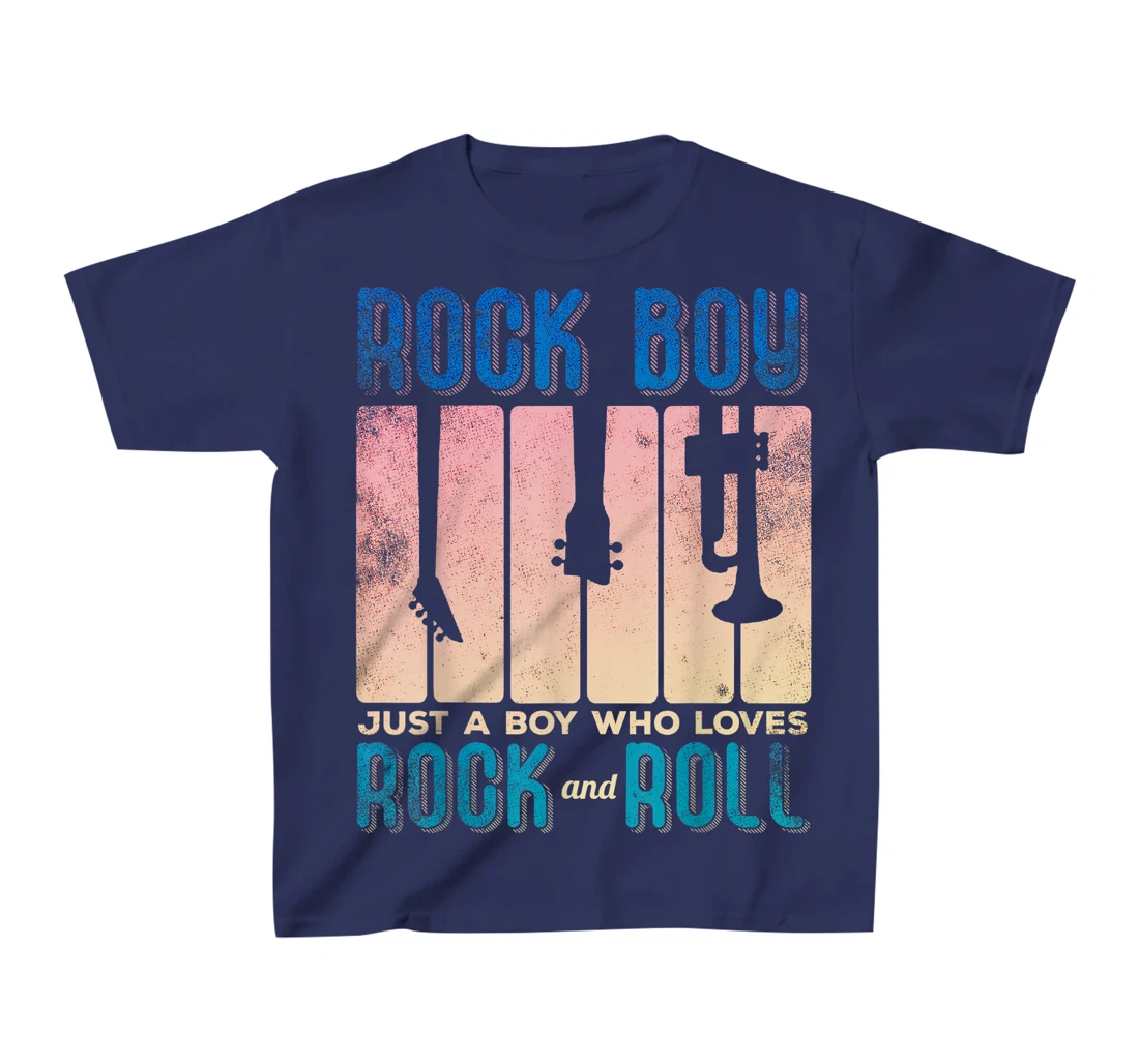Rock Boy Just a Boy who Loves Rock and Roll T-Shirt, Kid T-Shirt and Women T-Shirt