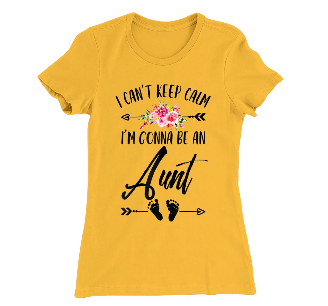 Womens I Cant Keep Calm I'm Gonna Be an Aunt Plus Size Graphics T-Shirt, Women T-Shirt
