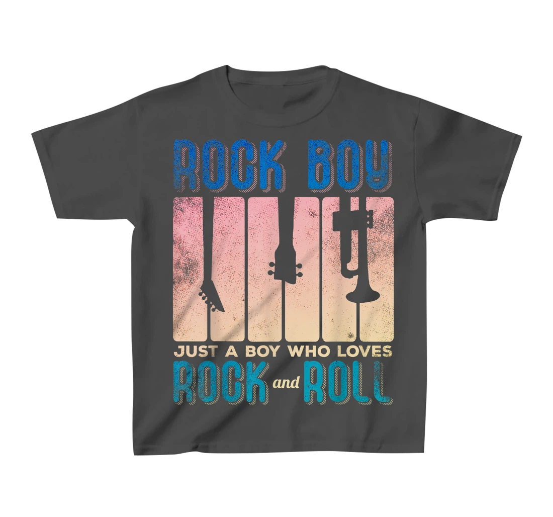 Rock Boy Just a Boy who Loves Rock and Roll T-Shirt, Kid T-Shirt and Women T-Shirt