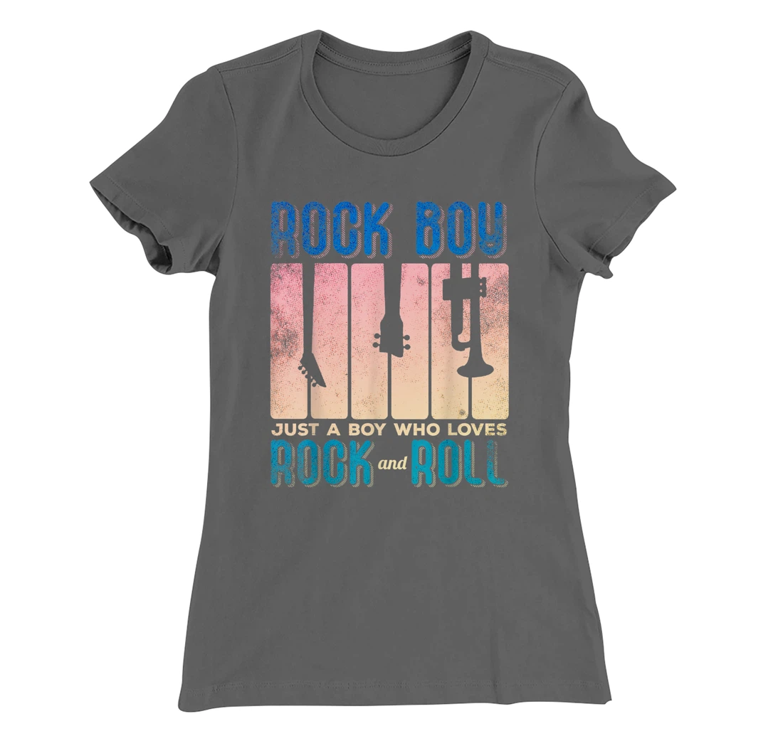 Rock Boy Just a Boy who Loves Rock and Roll T-Shirt, Kid T-Shirt and Women T-Shirt