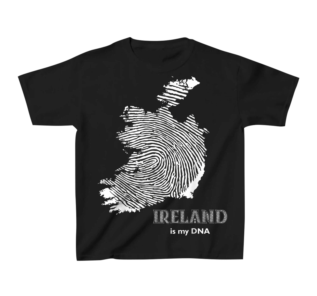 Ireland Is My DNA - Irish Fingerprint Design Map T-Shirt, Kid T-Shirt and Women T-Shirt