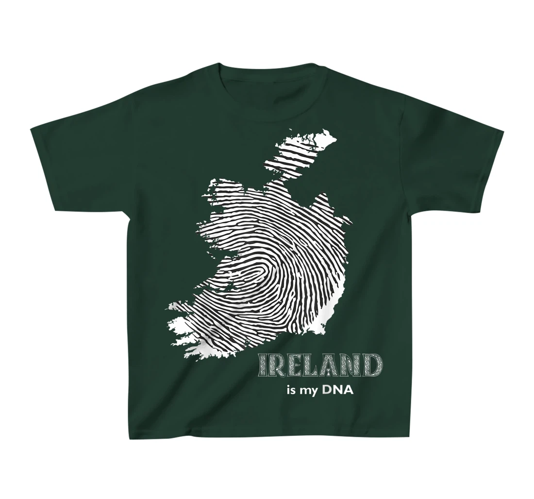 Ireland Is My DNA - Irish Fingerprint Design Map T-Shirt, Kid T-Shirt and Women T-Shirt