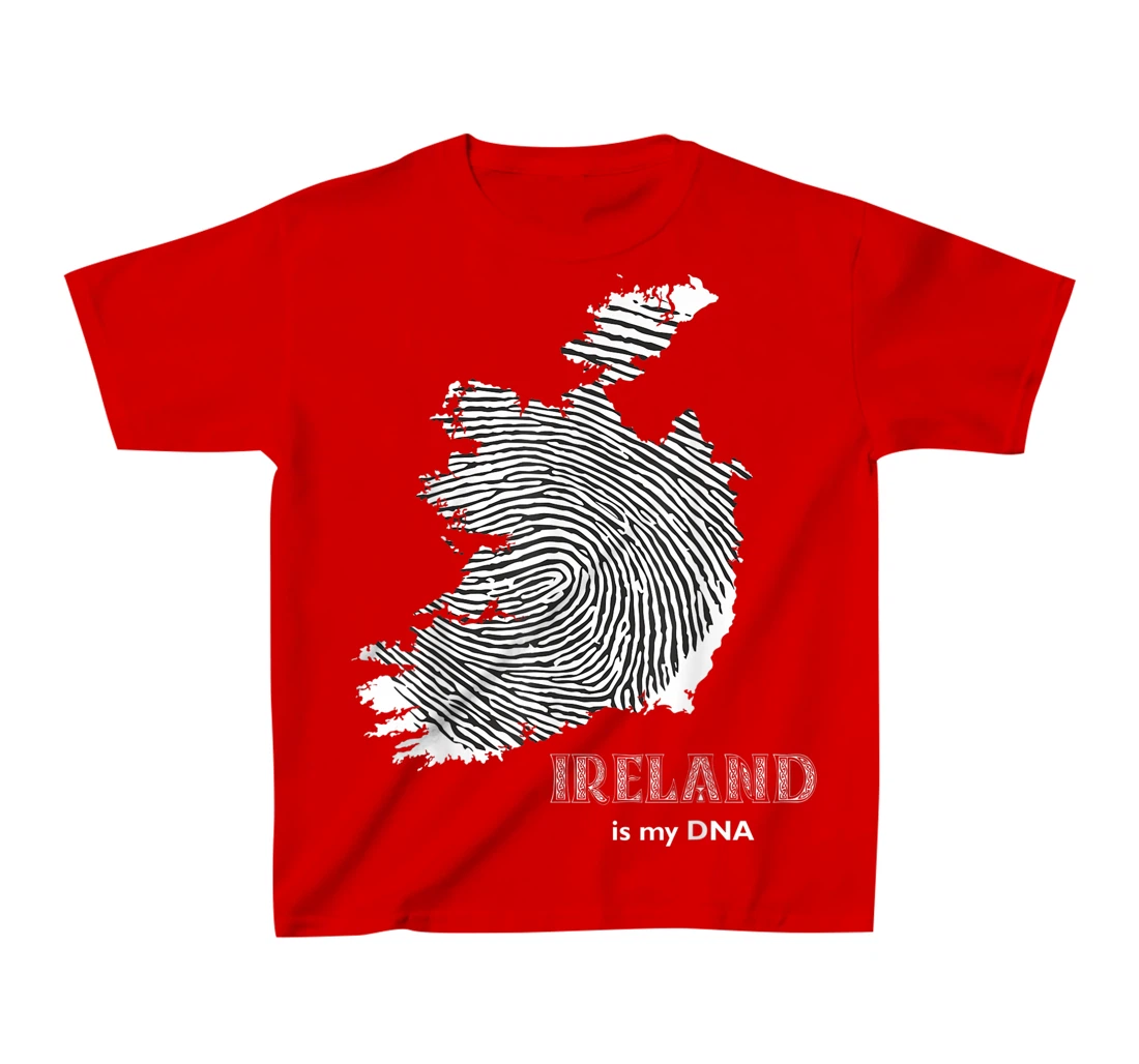 Ireland Is My DNA - Irish Fingerprint Design Map T-Shirt, Kid T-Shirt and Women T-Shirt