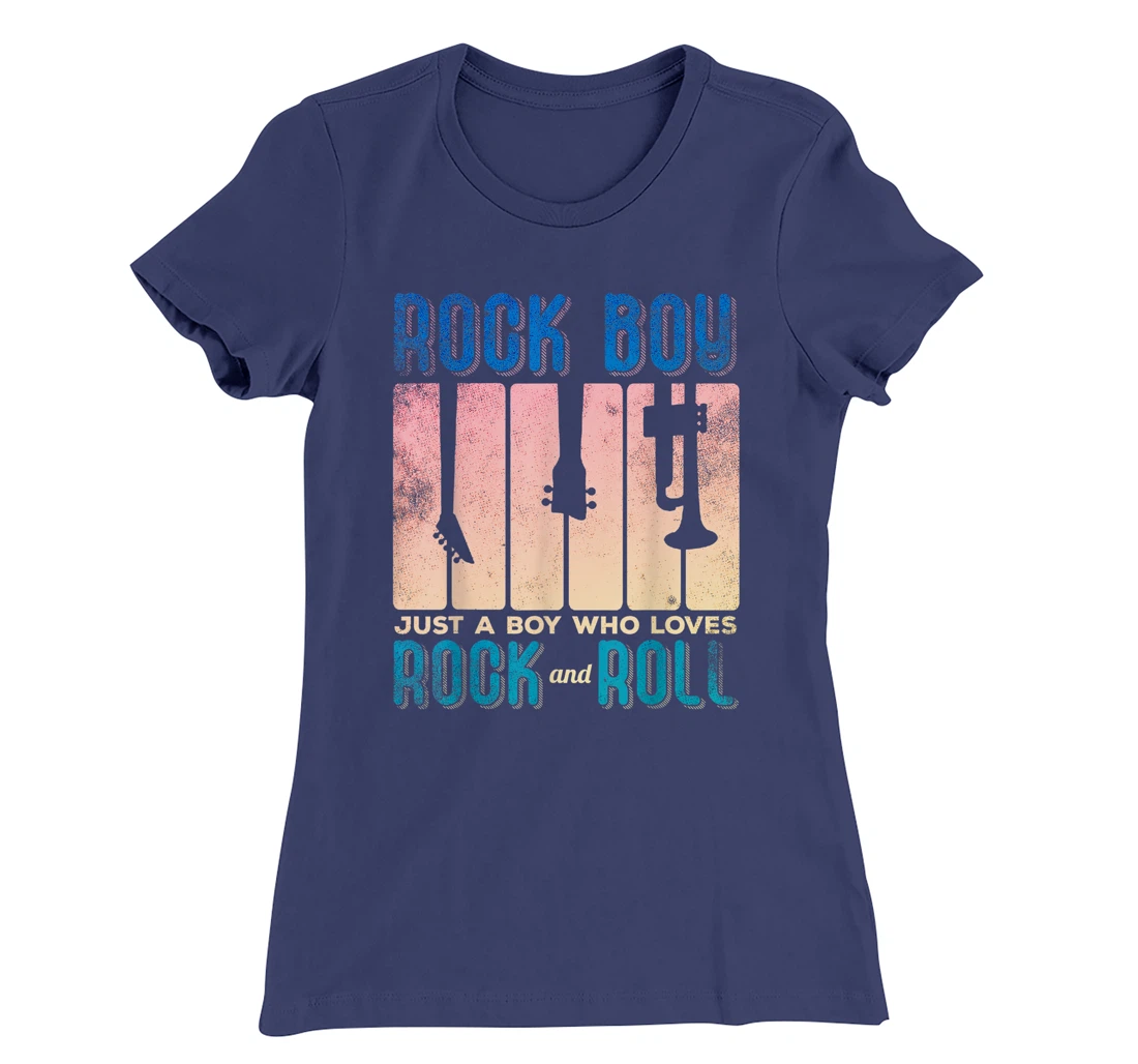 Rock Boy Just a Boy who Loves Rock and Roll T-Shirt, Kid T-Shirt and Women T-Shirt