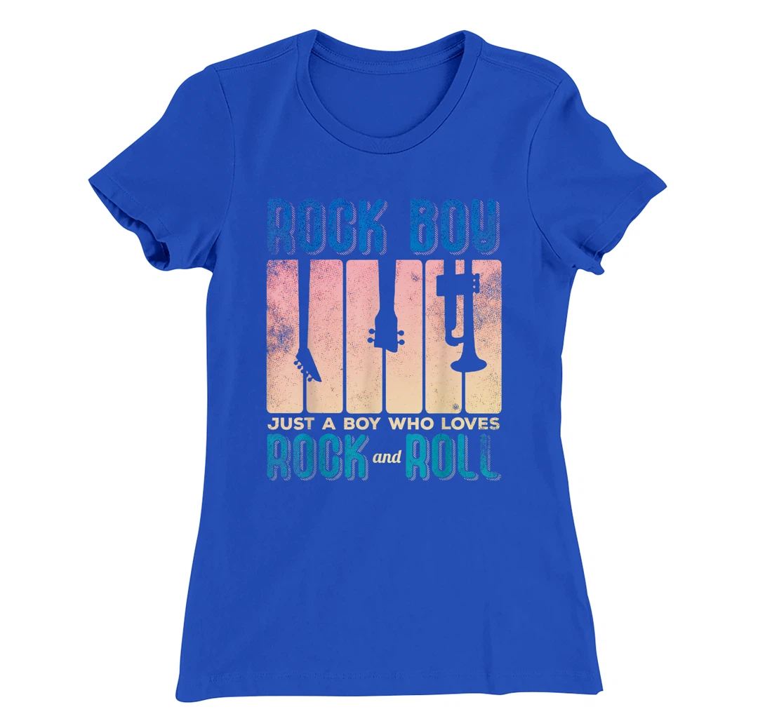 Rock Boy Just a Boy who Loves Rock and Roll T-Shirt, Kid T-Shirt and Women T-Shirt