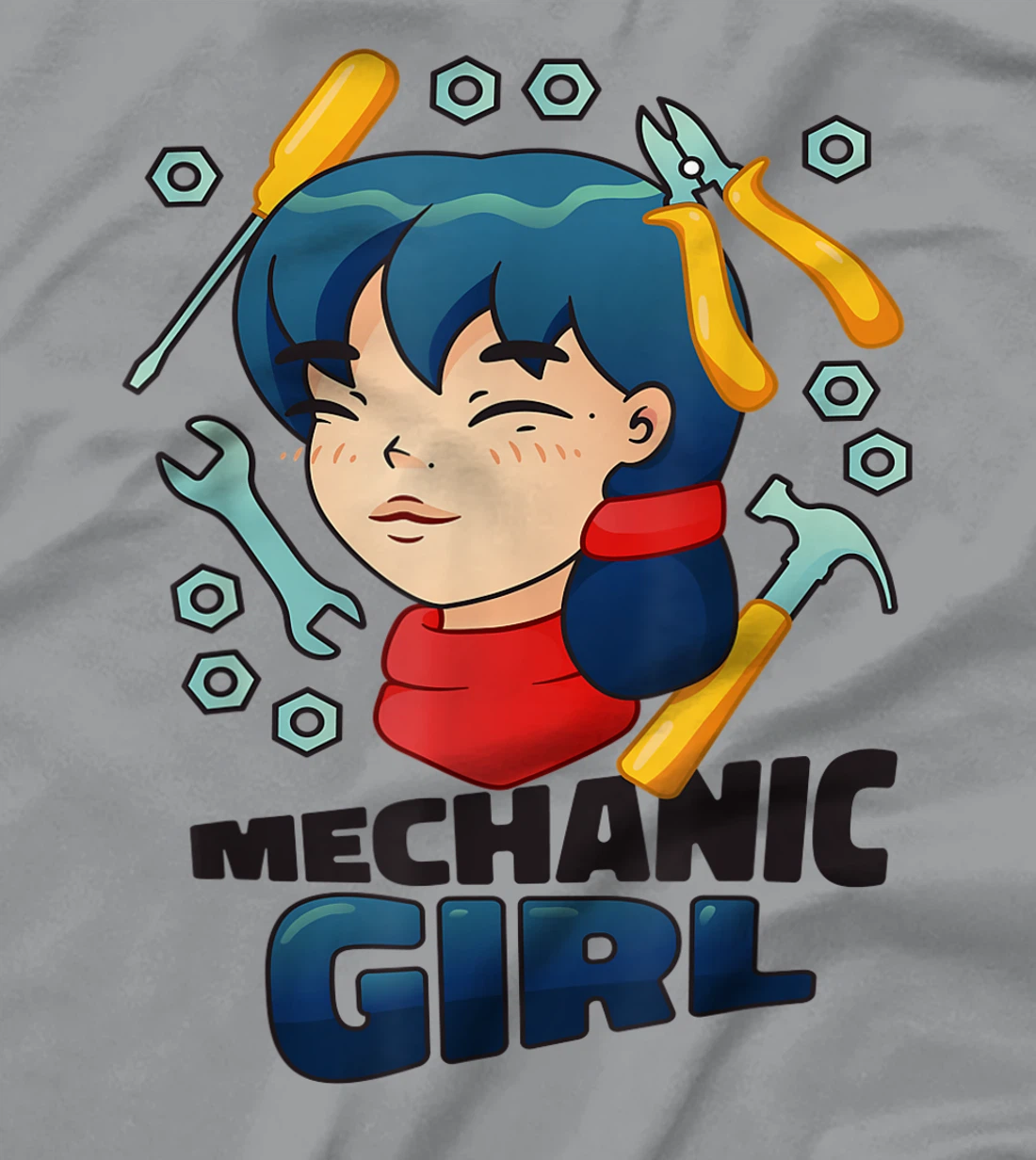 Mechanic Girl Japanese Female Repair Funny T-Shirt, Women T-Shirt