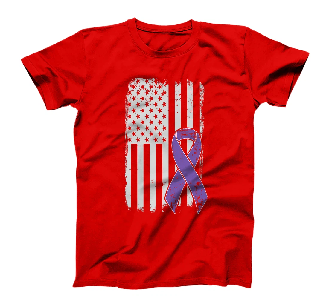 Testicular Cancer Awareness - Vintage USA American Flag T-Shirt, Kid T-Shirt and Women T-Shirt