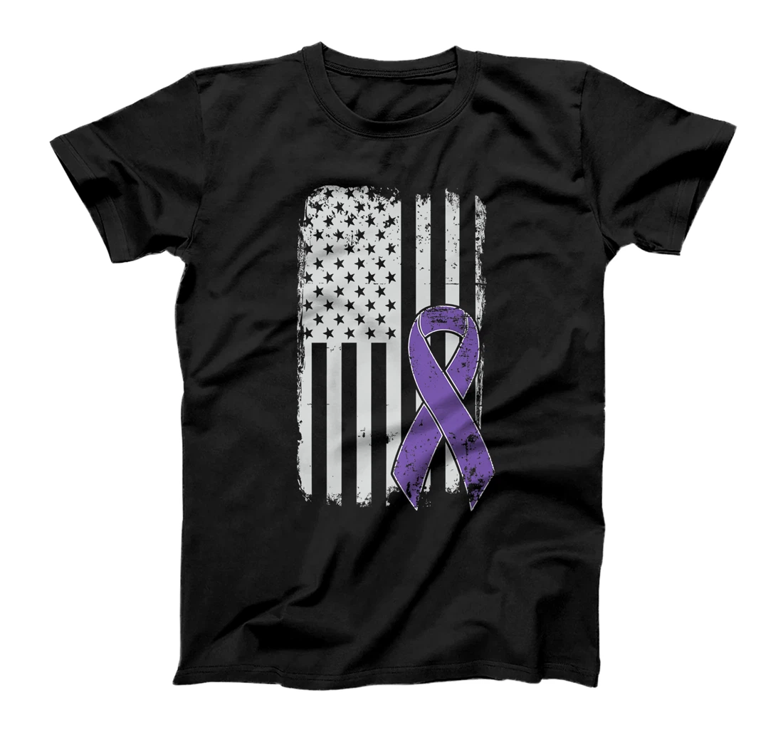 Testicular Cancer Awareness - Vintage USA American Flag T-Shirt, Kid T-Shirt and Women T-Shirt