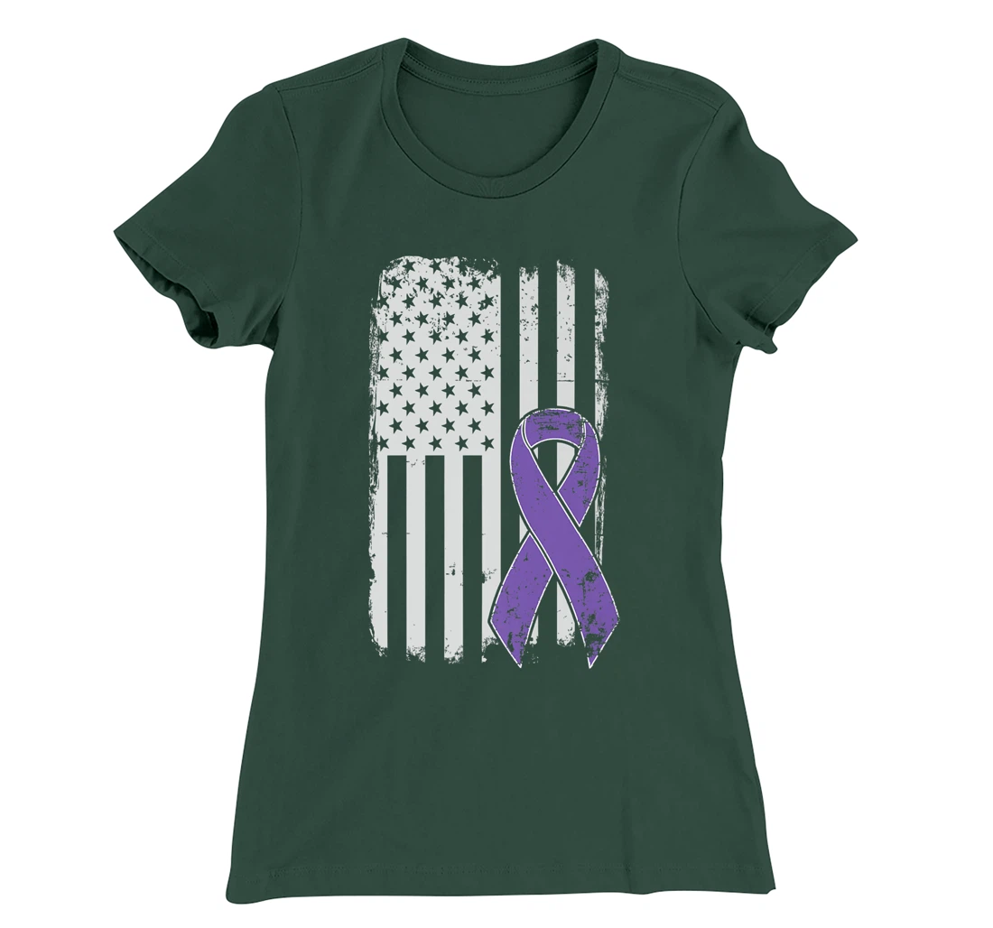 Testicular Cancer Awareness - Vintage USA American Flag T-Shirt, Kid T-Shirt and Women T-Shirt