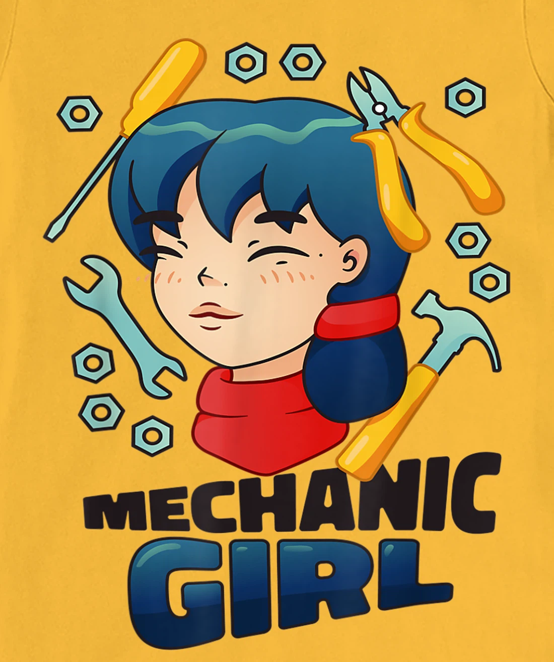 Mechanic Girl Japanese Female Repair Funny T-Shirt, Women T-Shirt