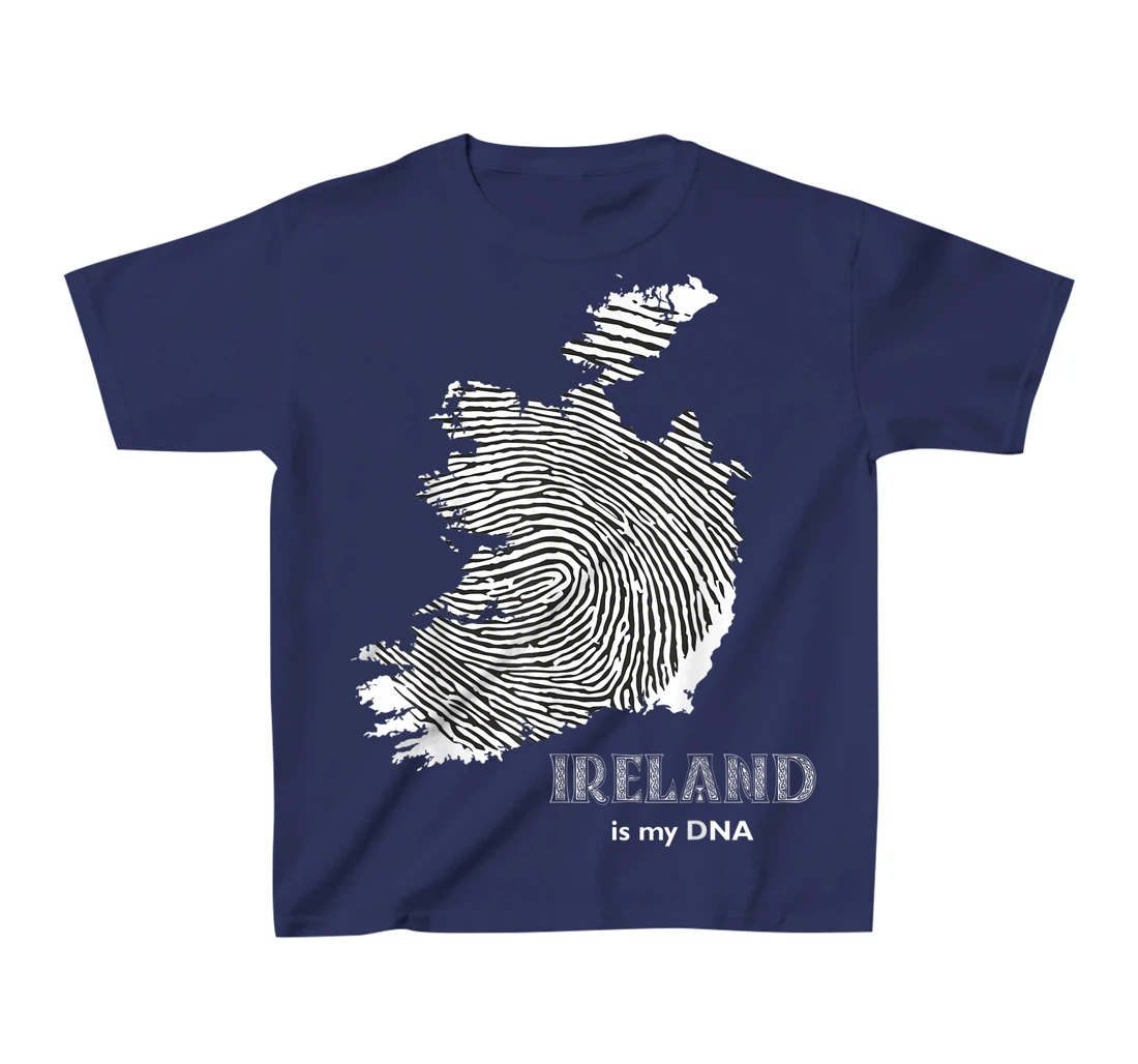 Ireland Is My DNA - Irish Fingerprint Design Map T-Shirt, Kid T-Shirt and Women T-Shirt