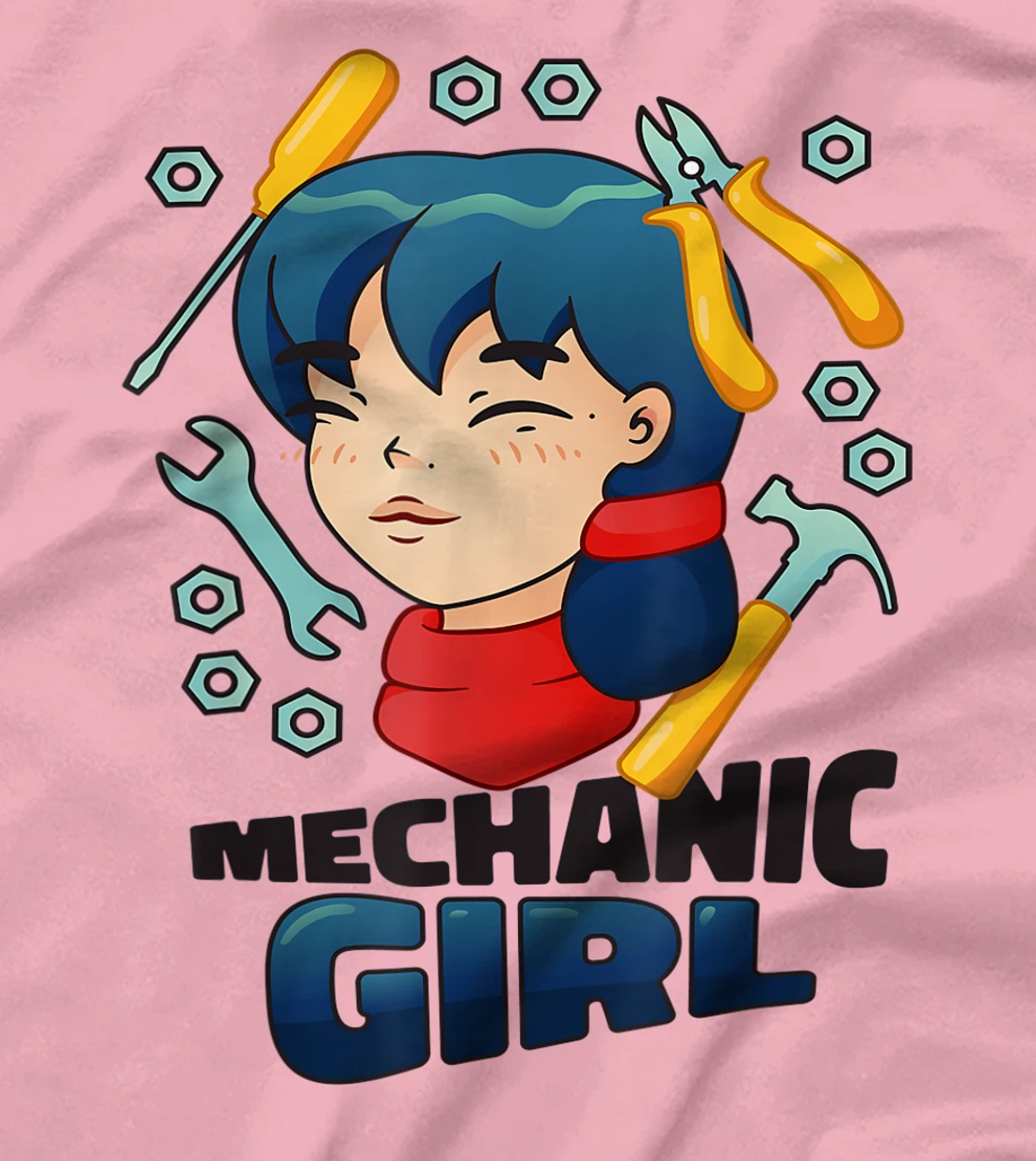 Mechanic Girl Japanese Female Repair Funny T-Shirt, Women T-Shirt