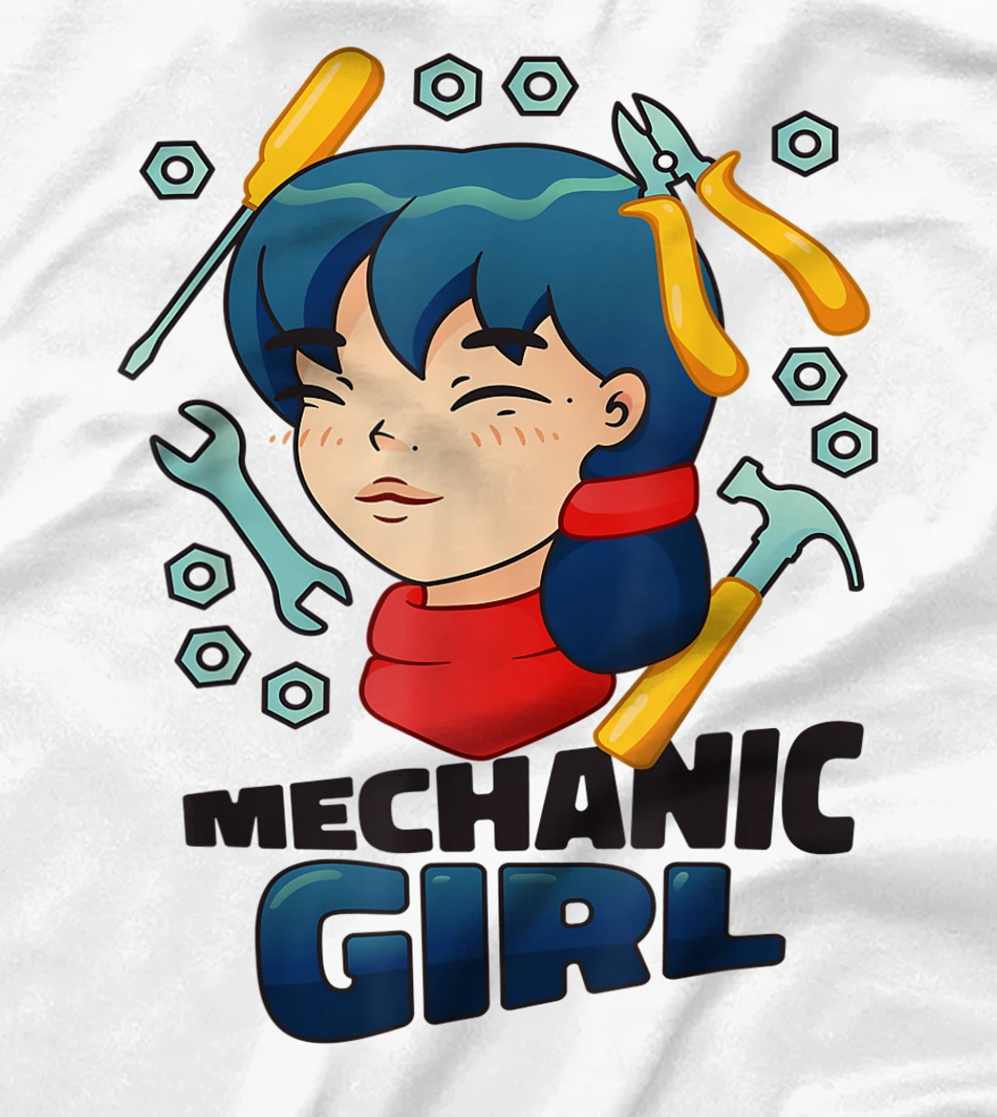Mechanic Girl Japanese Female Repair Funny T-Shirt, Women T-Shirt