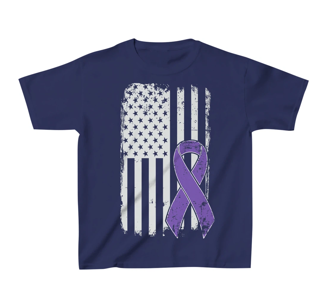 Testicular Cancer Awareness - Vintage USA American Flag T-Shirt, Kid T-Shirt and Women T-Shirt