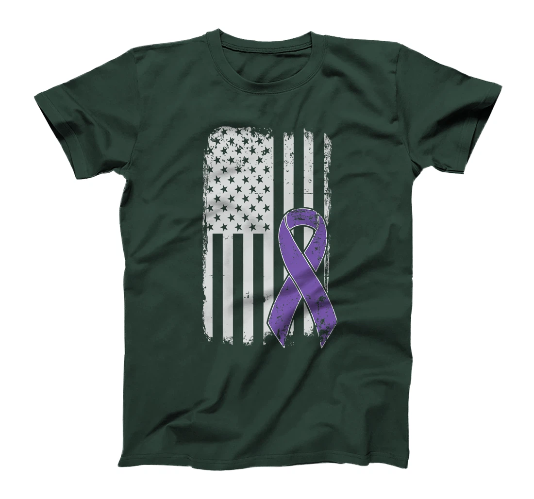 Testicular Cancer Awareness - Vintage USA American Flag T-Shirt, Kid T-Shirt and Women T-Shirt