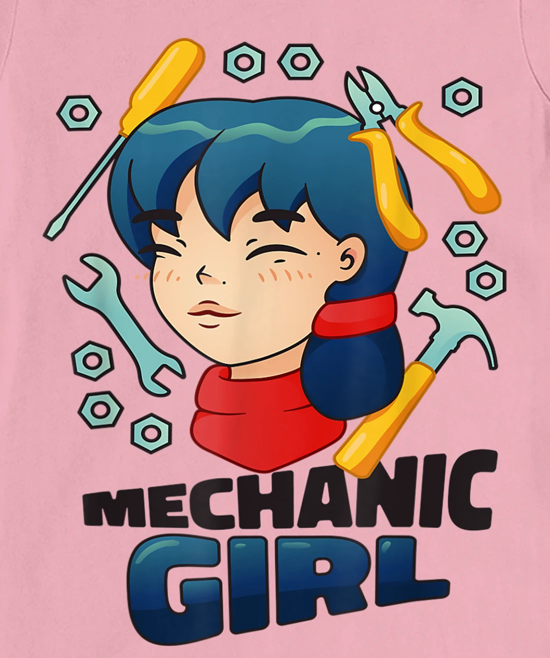 Mechanic Girl Japanese Female Repair Funny T-Shirt, Women T-Shirt