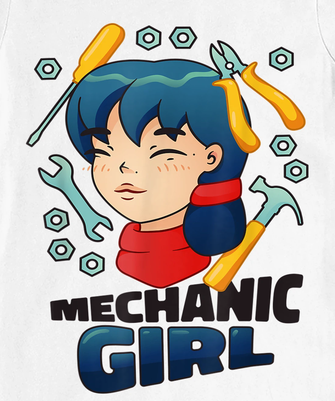 Mechanic Girl Japanese Female Repair Funny T-Shirt, Women T-Shirt