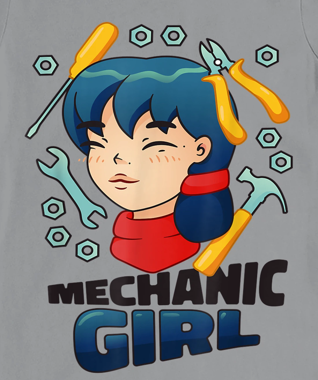 Mechanic Girl Japanese Female Repair Funny T-Shirt, Women T-Shirt