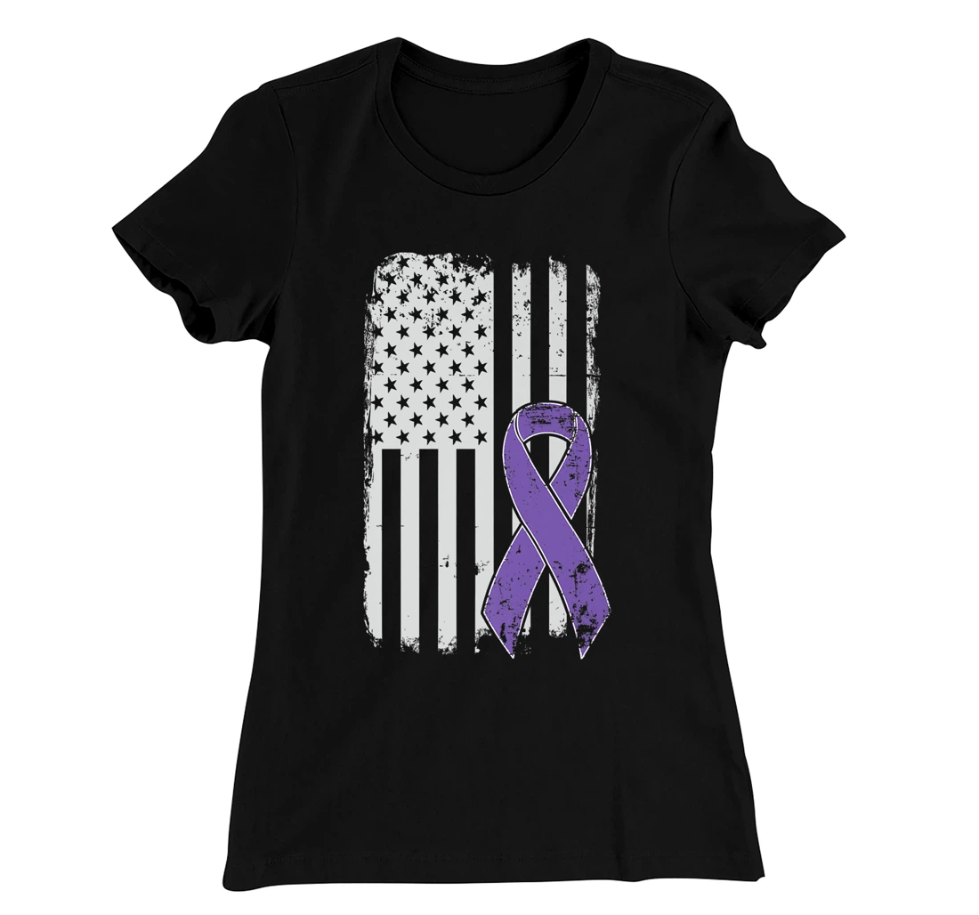 Testicular Cancer Awareness - Vintage USA American Flag T-Shirt, Kid T-Shirt and Women T-Shirt