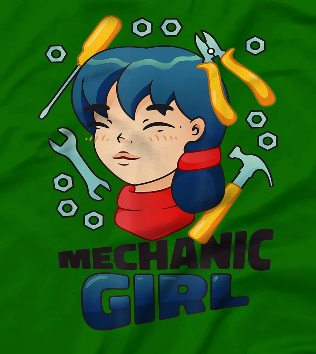 Mechanic Girl Japanese Female Repair Funny T-Shirt, Women T-Shirt